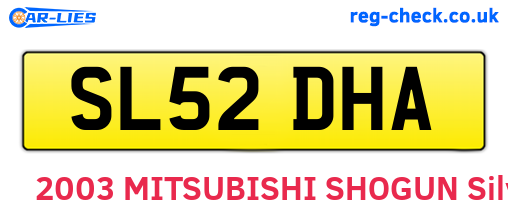SL52DHA are the vehicle registration plates.