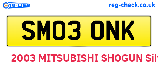 SM03ONK are the vehicle registration plates.