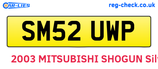 SM52UWP are the vehicle registration plates.