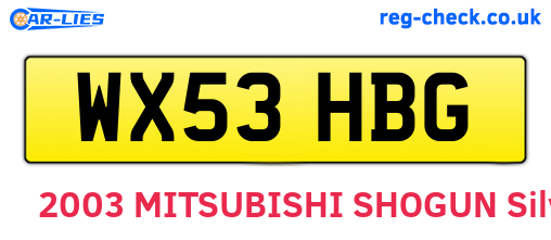 WX53HBG are the vehicle registration plates.