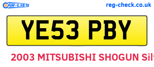 YE53PBY are the vehicle registration plates.