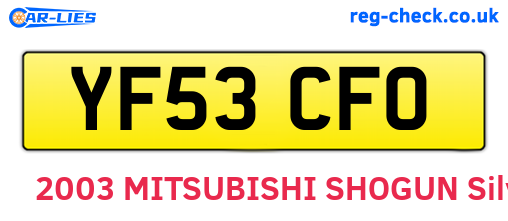 YF53CFO are the vehicle registration plates.