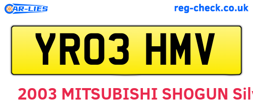 YR03HMV are the vehicle registration plates.