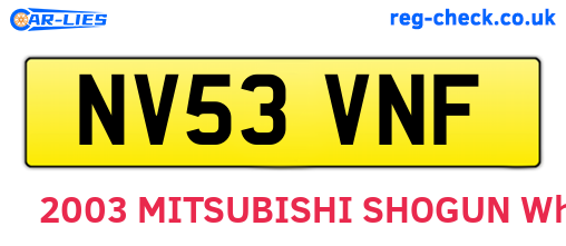 NV53VNF are the vehicle registration plates.