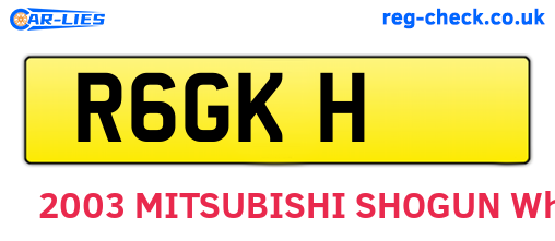 R6GKH are the vehicle registration plates.