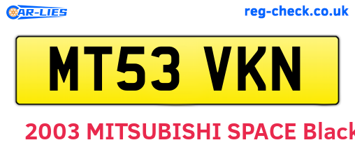 MT53VKN are the vehicle registration plates.