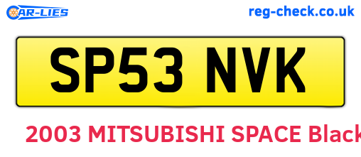 SP53NVK are the vehicle registration plates.