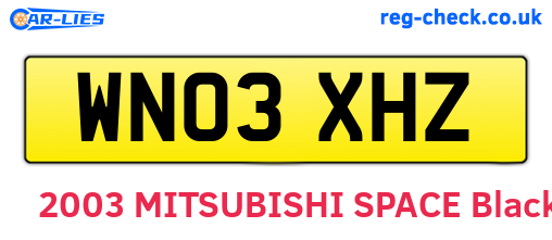 WN03XHZ are the vehicle registration plates.