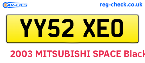YY52XEO are the vehicle registration plates.