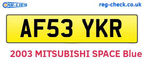 AF53YKR are the vehicle registration plates.