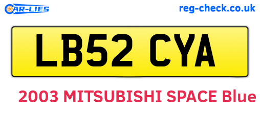 LB52CYA are the vehicle registration plates.