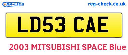 LD53CAE are the vehicle registration plates.