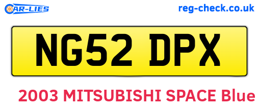 NG52DPX are the vehicle registration plates.