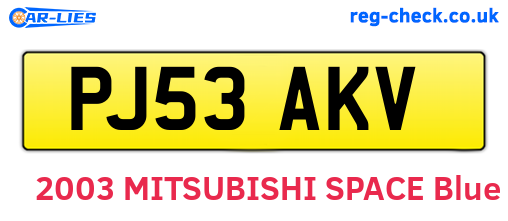 PJ53AKV are the vehicle registration plates.