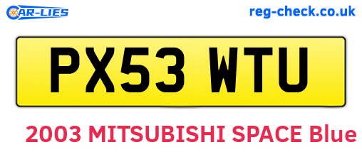 PX53WTU are the vehicle registration plates.