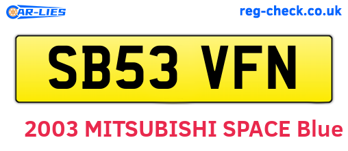 SB53VFN are the vehicle registration plates.
