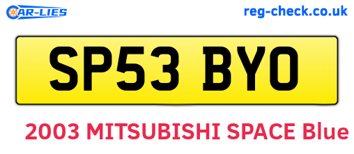 SP53BYO are the vehicle registration plates.
