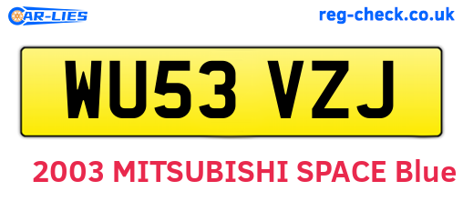 WU53VZJ are the vehicle registration plates.