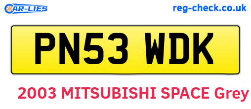PN53WDK are the vehicle registration plates.