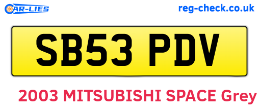SB53PDV are the vehicle registration plates.