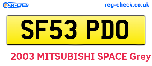 SF53PDO are the vehicle registration plates.
