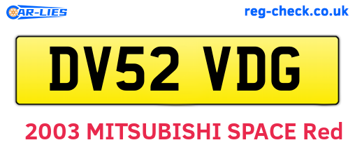 DV52VDG are the vehicle registration plates.