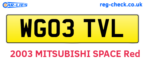 WG03TVL are the vehicle registration plates.