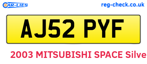 AJ52PYF are the vehicle registration plates.