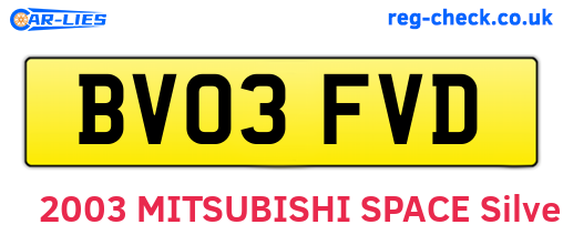 BV03FVD are the vehicle registration plates.