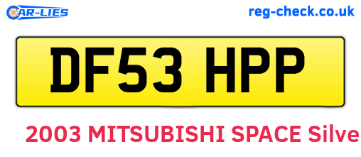 DF53HPP are the vehicle registration plates.