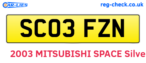 SC03FZN are the vehicle registration plates.