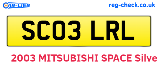 SC03LRL are the vehicle registration plates.