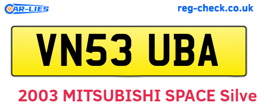 VN53UBA are the vehicle registration plates.
