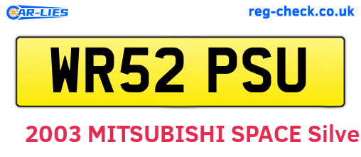 WR52PSU are the vehicle registration plates.