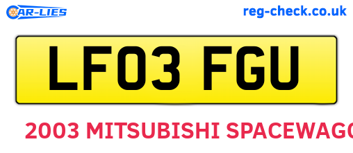 LF03FGU are the vehicle registration plates.