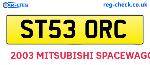 ST53ORC are the vehicle registration plates.