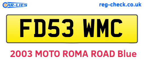 FD53WMC are the vehicle registration plates.