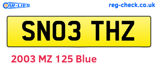 SN03THZ are the vehicle registration plates.