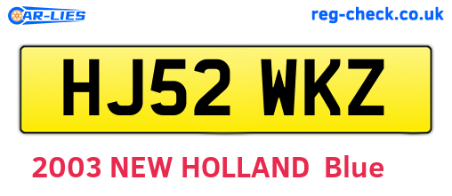 HJ52WKZ are the vehicle registration plates.