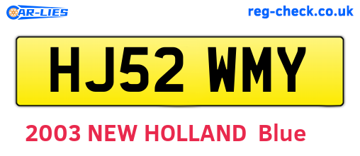 HJ52WMY are the vehicle registration plates.