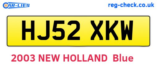 HJ52XKW are the vehicle registration plates.