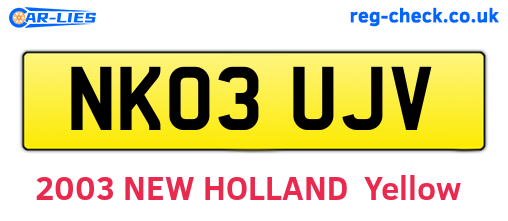 NK03UJV are the vehicle registration plates.