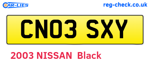 CN03SXY are the vehicle registration plates.