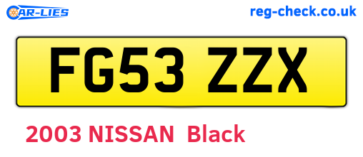 FG53ZZX are the vehicle registration plates.
