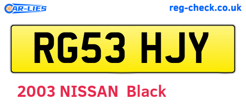 RG53HJY are the vehicle registration plates.