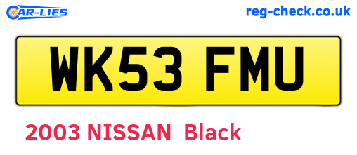 WK53FMU are the vehicle registration plates.