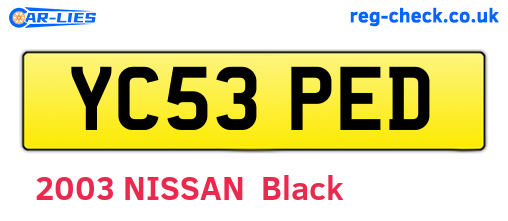 YC53PED are the vehicle registration plates.