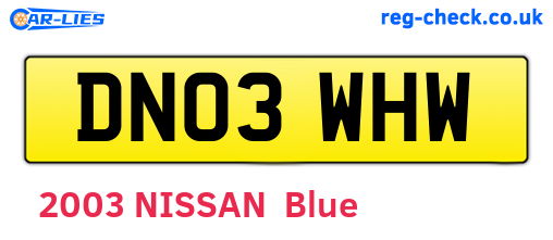 DN03WHW are the vehicle registration plates.
