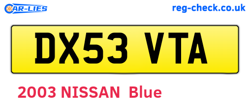 DX53VTA are the vehicle registration plates.