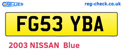 FG53YBA are the vehicle registration plates.